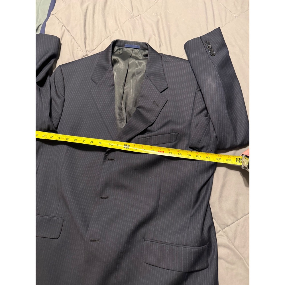 Daniel Cremieux Loro Piana Pinstripe Blazer Blue 3 Button Suit Jacket Mens 46R - Picture 3 of 9